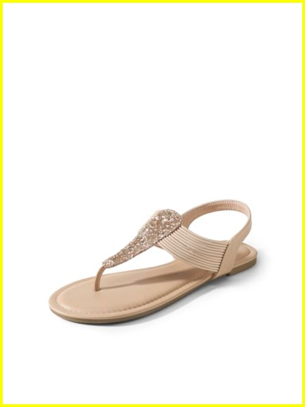 Women's Flat Gladiator Sandals Sparkly Rhinestone Elastic Straps